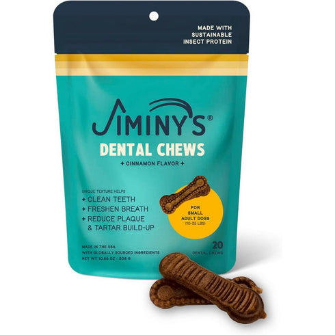 Jiminy's Dental Chew Dog Treats for Small Adult Dogs 20Ct - Poudre Pet and Feed Supply