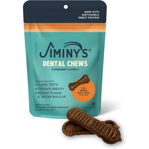 Jiminy's Dental Chew Dog Treats for Medium Adult Dogs 12Ct - Poudre Pet and Feed Supply