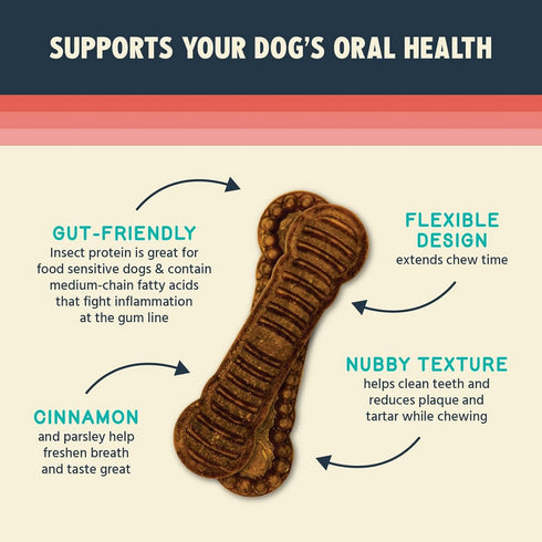 Jiminy's Dental Chew Dog Treats for Large Adult Dogs 7Ct - Poudre Pet and Feed Supply