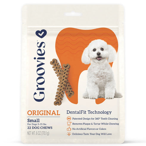 King Wholesale Groovies Dog Dental Chews 6oz Small For Dogs 5-15 lb - Poudre Pet and Feed Supply