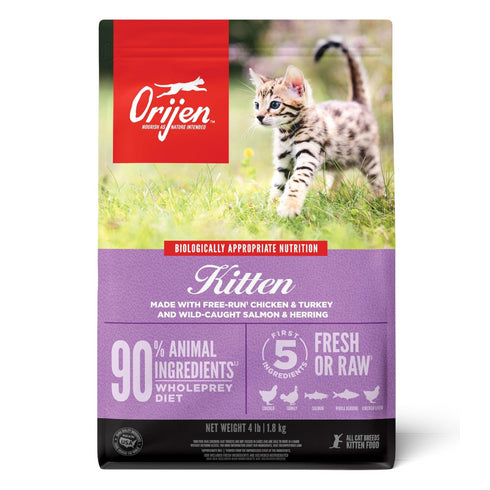 Orijen Kitten Formula Dry Cat Food - Chicken, Turkey, Salmon - 4lb Bag