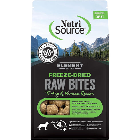 NutriSource Element Series Freeze-Dried Turkey Venison Raw Bites for Dogs 10oz - Poudre Pet and Feed Supply