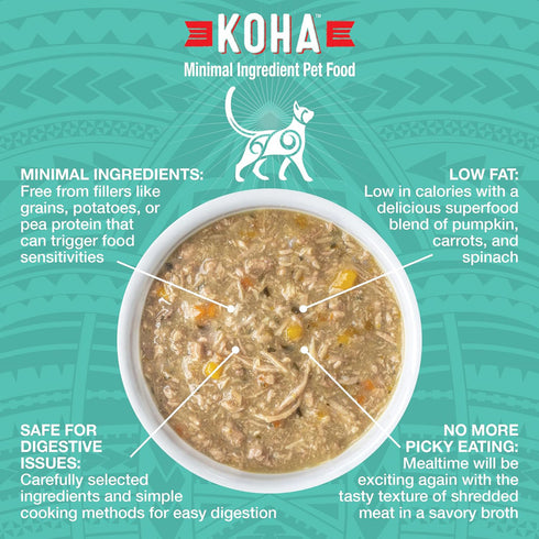 Koha Pure Shreds Grain Free Shredded Duck Wet Cat Food 5.5oz poudrefeed.com 3