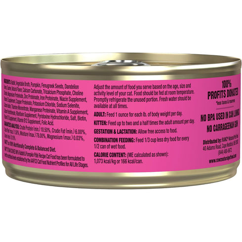 Rawz Rabbit Pumpkin Pate Cat Wet Food 5.5oz poudrefeed.com 2