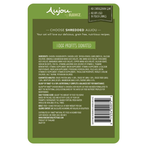 Rawz Aujou Chicken Breast & Chicken Liver Cat Food Recipe 2.46oz Poudre Pet & Feed Supply