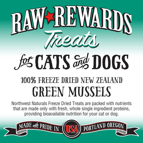 Northwest Naturals Raw Rewards Green Mussel Dog & Cat Treats 2oz