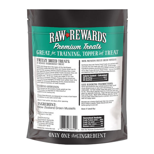 Northwest Naturals Raw Rewards Green Mussel Dog & Cat Treats 2oz
