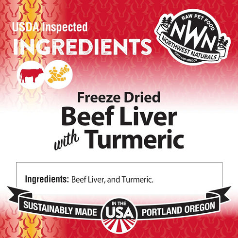 Northwest Naturals Freeze-Dried Beef Liver & Turmeric Cat & Dog Topper 4.5oz