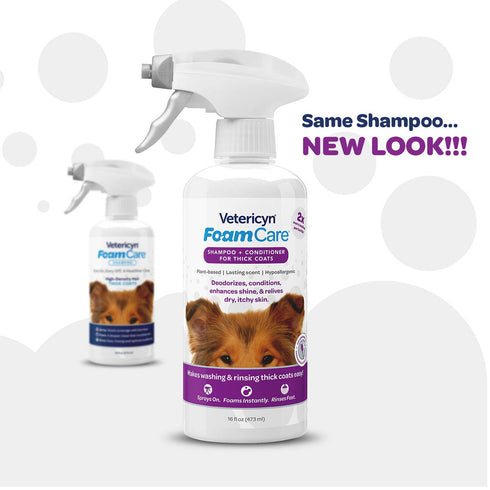 Vetericyn FoamCare Pet Shampoo for Thick Coats 16oz poudrefeed.com 2