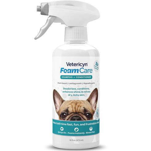 Vetericyn FoamCare Pet Shampoo & Conditioner 16oz poudrefeed.com