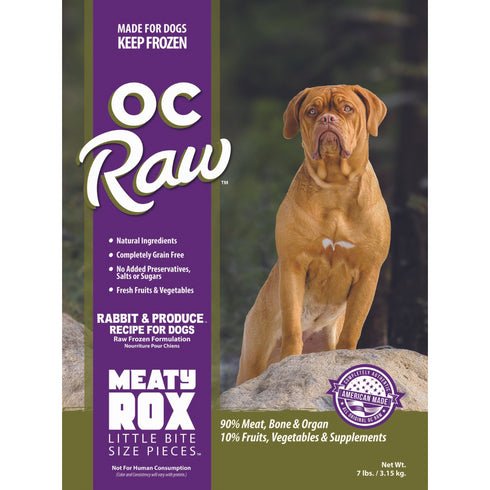 OC Raw Meaty Rox Rabbit & Produce Raw Dog Food 7lb