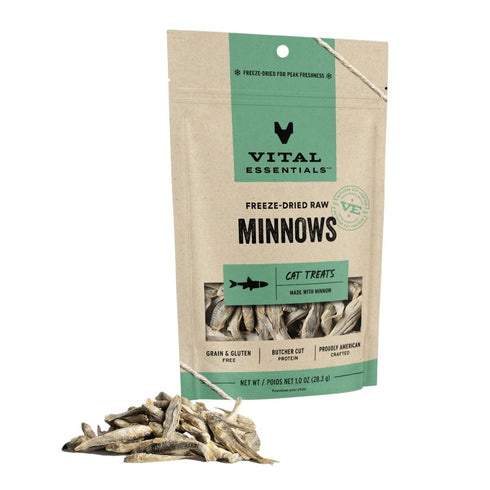 Vital Essentials Freeze Dried Cat Minnows Cat Treats 1oz Poudre Pet & Feed Supply
