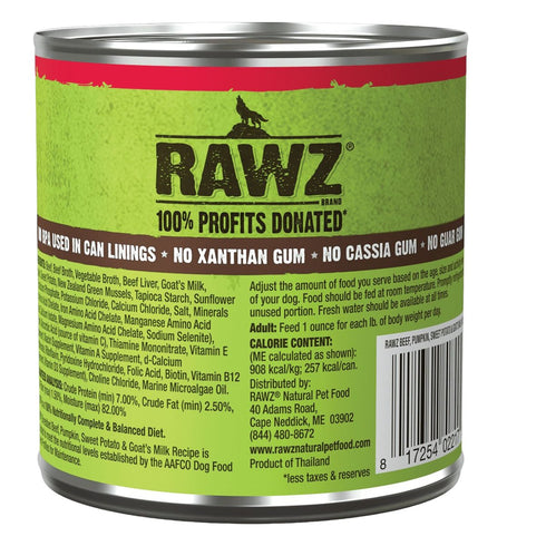 Rawz Shredded Beef Pumpkin Sweet Potato & Goat'S Milk Dog Food 10oz Poudre Pet & Feed Supply
