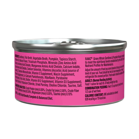 Rawz Gravy Whole Sardines & Pumpkin Cat Food 3oz Poudre Pet & Feed Supply 2