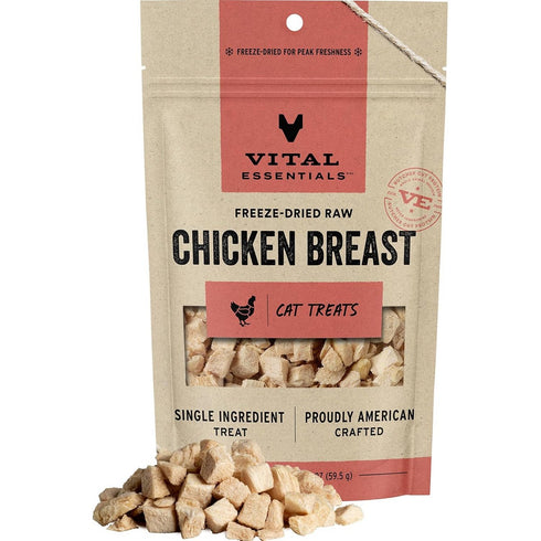 Vital Essentials Freeze Dried Chicken Breast Cat Treats 2.1oz - Poudre Pet & Feed Supply