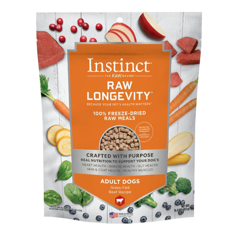 Nature's Variety Instinct Longevity Beef Freeze Dried Raw Dog Food 16oz - Poudre Pet & Feed Supply