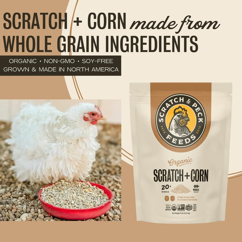 Scratch & Peck Organic Scratch + Corn 10lb - Poudre Pet & Feed Supply 3