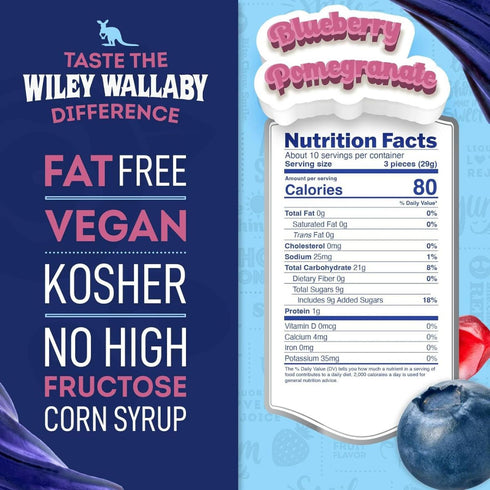Wiley Wallaby Licorice Blueberry Pomegranate 7.05oz - Poudre Pet & Feed Supply 4