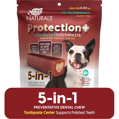 Ark Naturals Brushless Toothpaste Protection+ Small Dental Dog Treats, 12-oz bag,