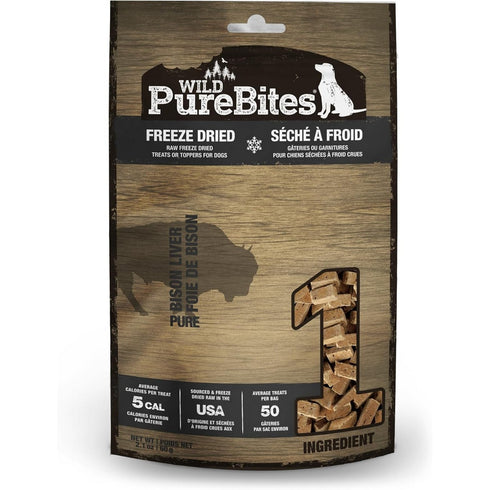 PureBites Bison Liver Freeze Dried Dog Treats 2.1oz - Poudre Pet & Feed Supply