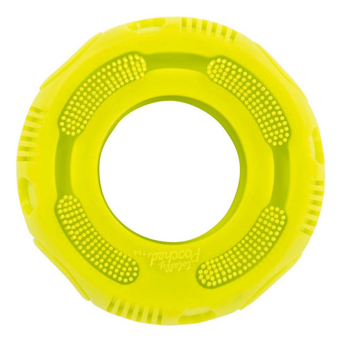 Totally Pooched Stuff'n Brush Tire 5" Green Dog Toy - Poudre Pet & Feed Supply