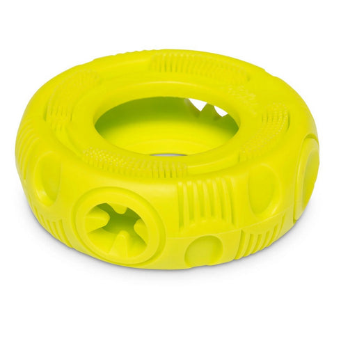 Totally Pooched Stuff'n Brush Tire 5" Green Dog Toy - Poudre Pet & Feed Supply 4