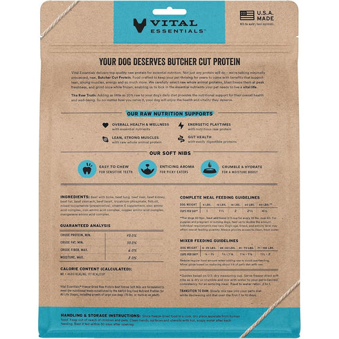Vital Essentials Freeze-Dried Beef Soft Nibs Raw Dog Food 14oz - Poudre Pet & Feed Supply 2