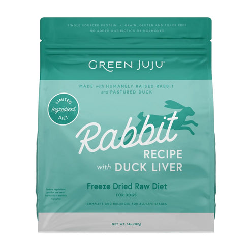 Green Juju Freeze Dried Rabbit Duck Liver Raw Dog Food 14oz - Poudre Pet & Feed Supply