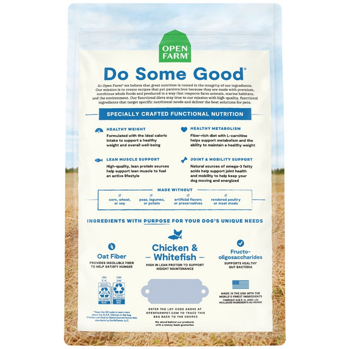 Open Farm Healthy Weight Dry Dog Food - Chicken & Whitefish - 4lb Bag ...