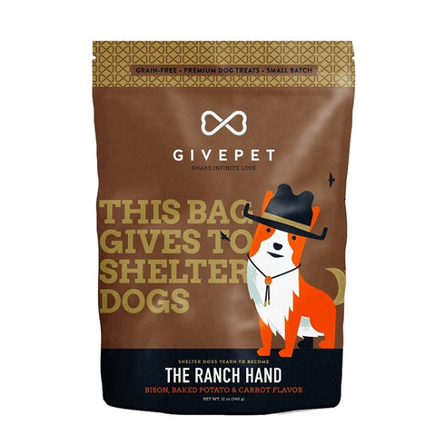 Givepet The Ranch Hand Grain-Free Premium Dog Treats Bison, Baked Potato & Carrot 11oz