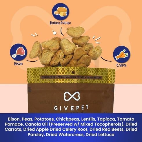 Givepet The Ranch Hand Grain-Free Premium Dog Treats Bison, Baked Potato & Carrot 11oz