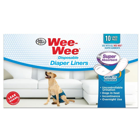 Four Paws Wee-Wee Super Absorbent Disposable Dog Diaper Liners 10Pk - Poudre Pet & Feed Supply