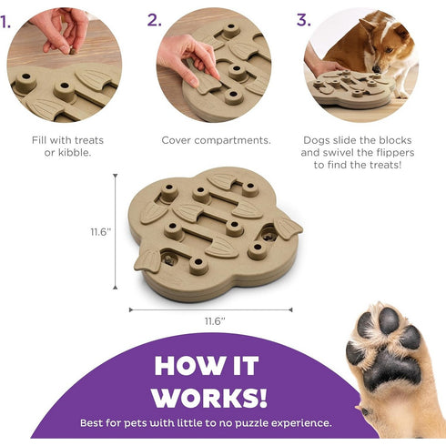 Outward Hound Hide N' Slide Interactive Treat Puzzle Dog Toy Level 2 Tan - Poudre Pet & Feed Supply 3