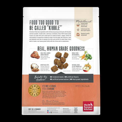 Honest Kitchen Grain-Free Beef Whole Food Clusters Dry Dog Food 5lb - Poudre Pet and Feed Supply