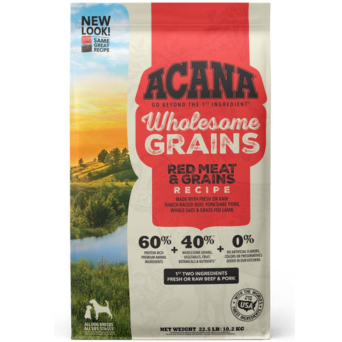 Acana Wholesome Grains Red Meat Recipe Dry Dog Food 22lb - Poudre Pet and Feed Supply