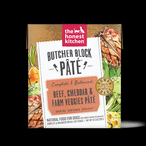 Honest Kitchen Butcher Block Pate Beef, Cheddar & Farm Veggies Wet Dog Food 10.5oz - Poudre Pet and Feed Supply