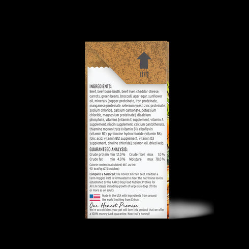 Honest Kitchen Butcher Block Pate Beef, Cheddar & Farm Veggies Wet Dog Food 10.5oz - Poudre Pet and Feed Supply