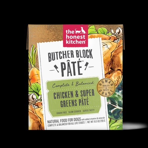 Honest Kitchen Butcher Block Pate Chicken & Super Greens Grain Free Dog Food 10.5oz poudrefeed.com
