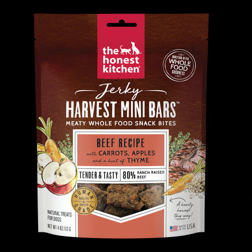 Honest Kitchen Jerky Harvest Mini Bars Beef Dog Treats 4Oz - Poudre Pet and Feed Supply