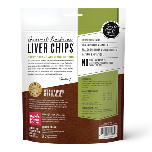 Honest Kitchen Barbecue Liver Chips Chicken Dog Treats 4Oz - Poudre Pet and Feed Supply