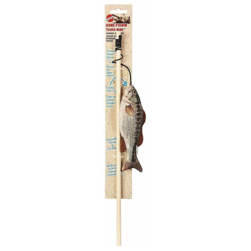 Ethical Gone Fishin Teaser Wand Cat Toy, Color Varies - Poudre Pet and Feed Supply
