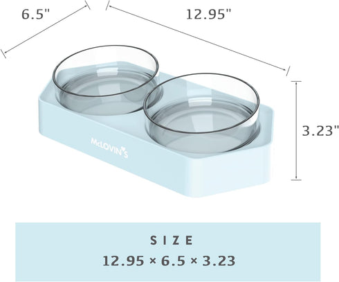 McLovin's Angled Double Bowl Blue - Poudre Pet and Feed Supply