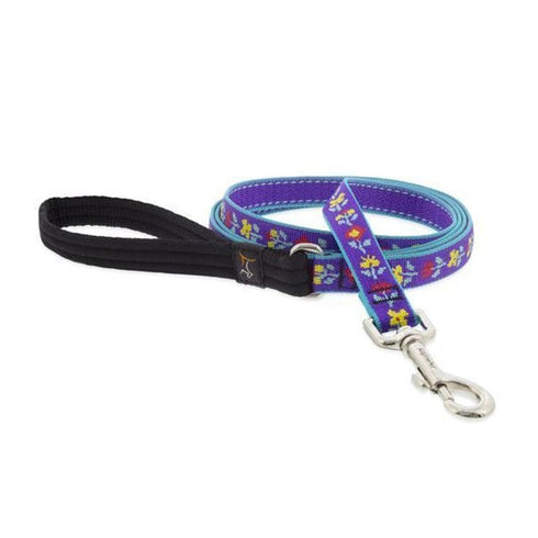 Lupine Dog Leash 3/4" Wide x4' Length Folk Flower - Poudre Pet & Feed Supply