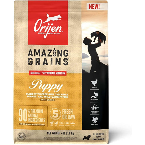 Orijen Amazing Grains Puppy Dry Dog Food 4lb - Poudre Pet and Feed Supply