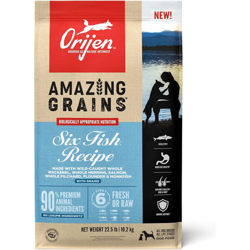 Orijen Amazing Grains 6 Fish Dry Dog Food 22.5lb - Poudre Pet and Feed Supply
