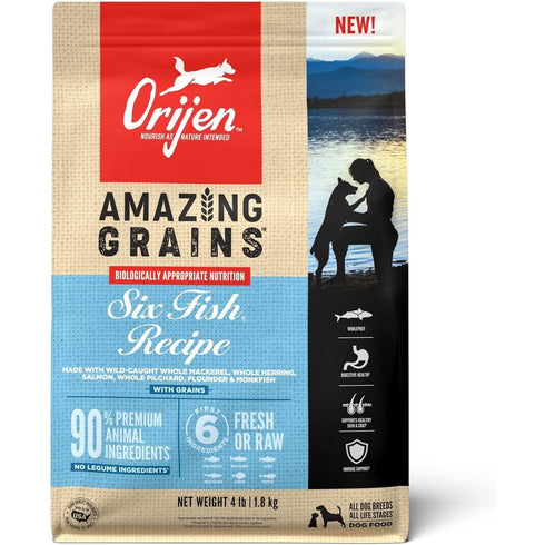 Orijen Amazing Grains 6 Fish Dry Dog Food 4lb - Poudre Pet and Feed Supply