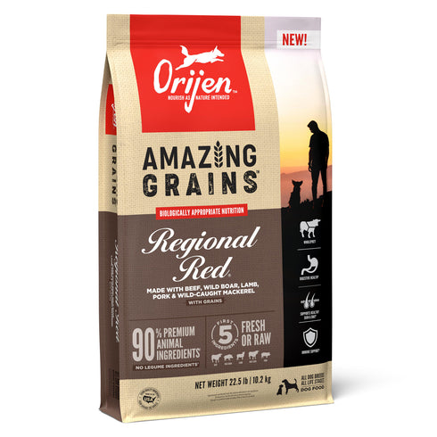 Orijen Amazing Grains Regional Red Dry Dog Food 22.5lb - Poudre Pet and Feed Supply