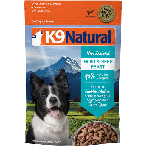 K9 Natural Hoki & Beef Feast Freeze-Dried Dog Food 17.6oz - Poudre Pet and Feed Supply