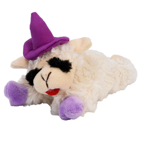 Multipet Halloween Witch Lamb Chop w/Purple Hat & Paws 6.5" Dog Toy - Poudre Pet & Feed Supply