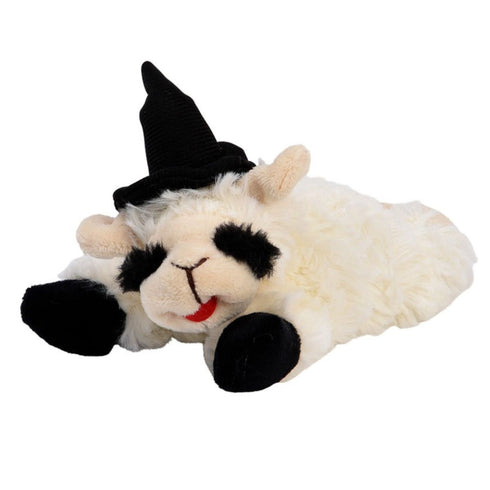Multipet Halloween Witch Lamb Chop w/Black Hat & Paws 6.5" Dog Toy - Poudre Pet & Feed Supply